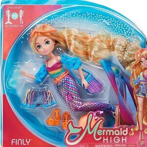 Mermaid High, Finly Deluxe Mermaid Doll & Accessories with Removable Tail